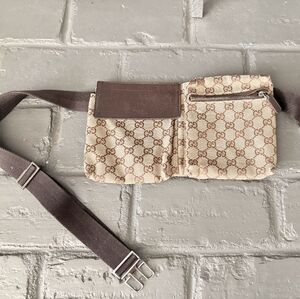 Gucci Waist Brown Patterned  Bag With Cover